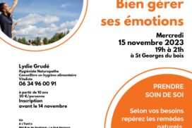 Atelier Vitalisme : Bien gérer ses émotions ⎪ 15-11/23 ⎪ 19h à 21h